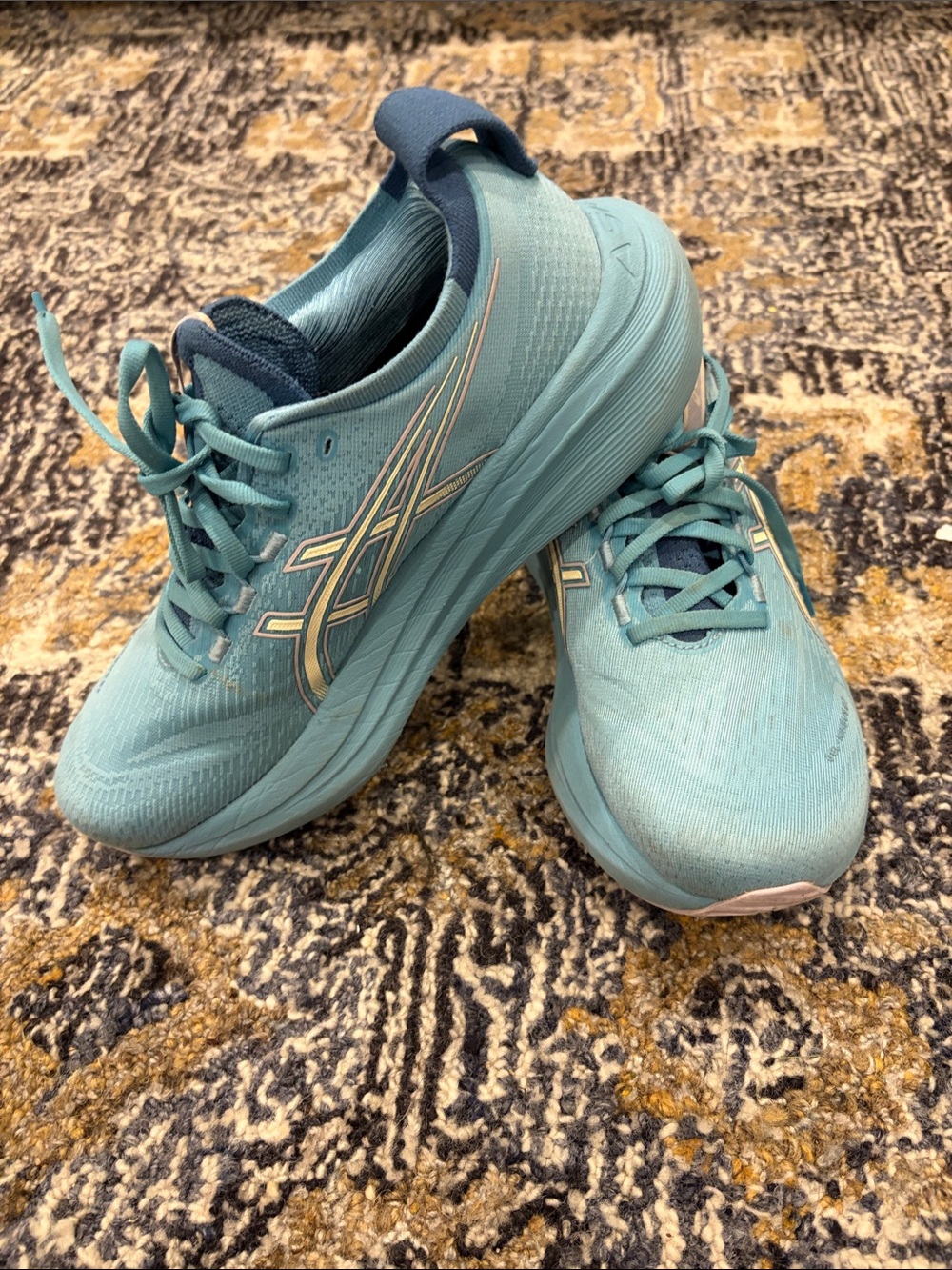 ASICS Women's Teal Athletic Running Shoes with Navy Accents